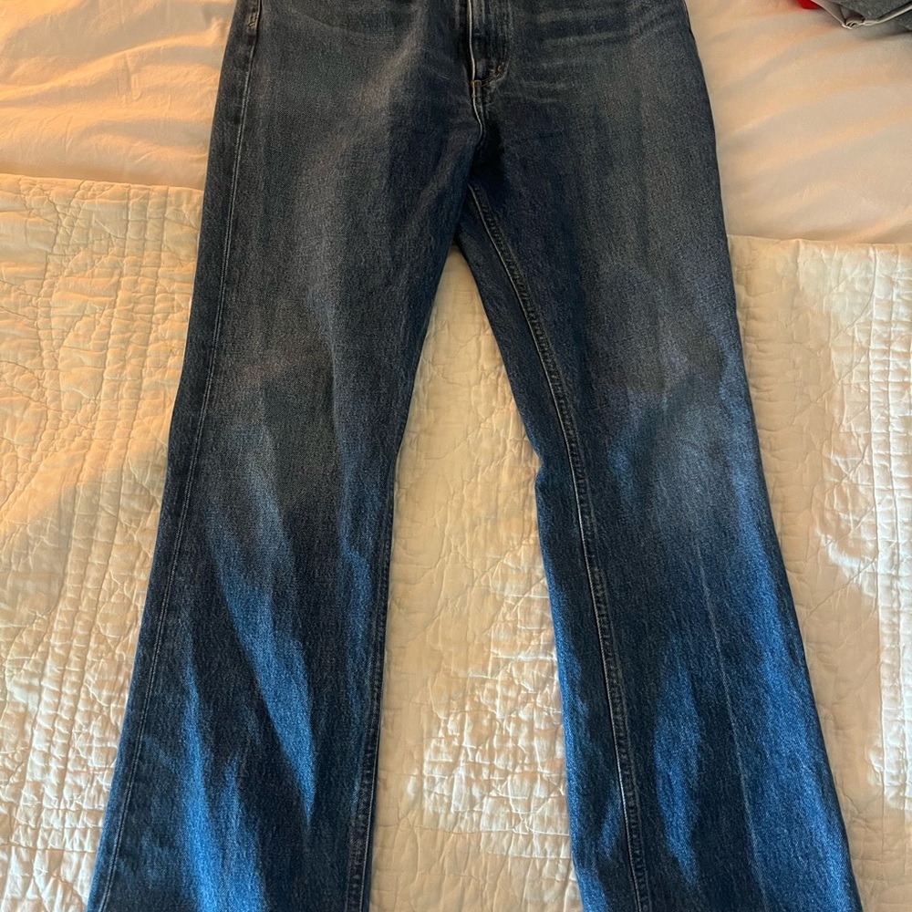 Agolde Women's Straight Leg Jeans — Dark Blue Wash